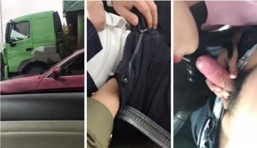 中午开车接漂亮小情人下班准备到酒店干她,美女不想去,让把车开在路边车震,环卫大爷还在旁边打扫卫生了,国语!-福利好好看