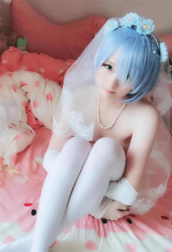 网络红人@[习呆呆]レム ウェディングVer 雷姆婚纱原版高清1V50P-福利好好看