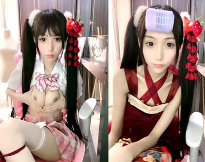人气绿播Coser美少女初下海双马尾清纯外表福利放送-福利好好看